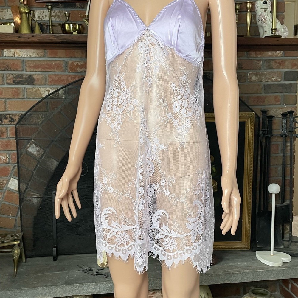 Elegant Lace Chemise in Lavender
